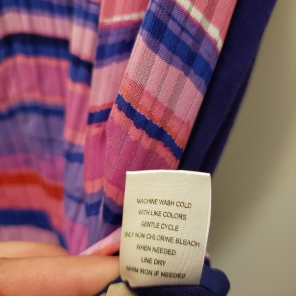 41 Hawthorn Multicolor Striped Top Pink Purple Blue Womens Size Medium - Picture 9 of 9